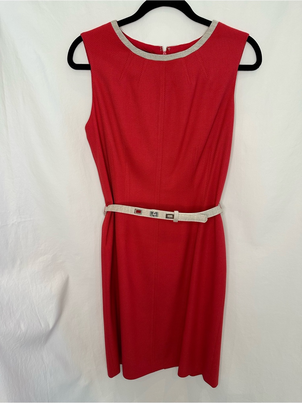 Jones New York Red Dress with Silver Trim